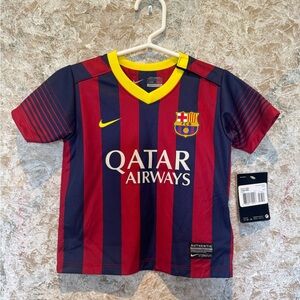 Nike Kids FC Barcelona Jersey Red Navy Yellow Striped